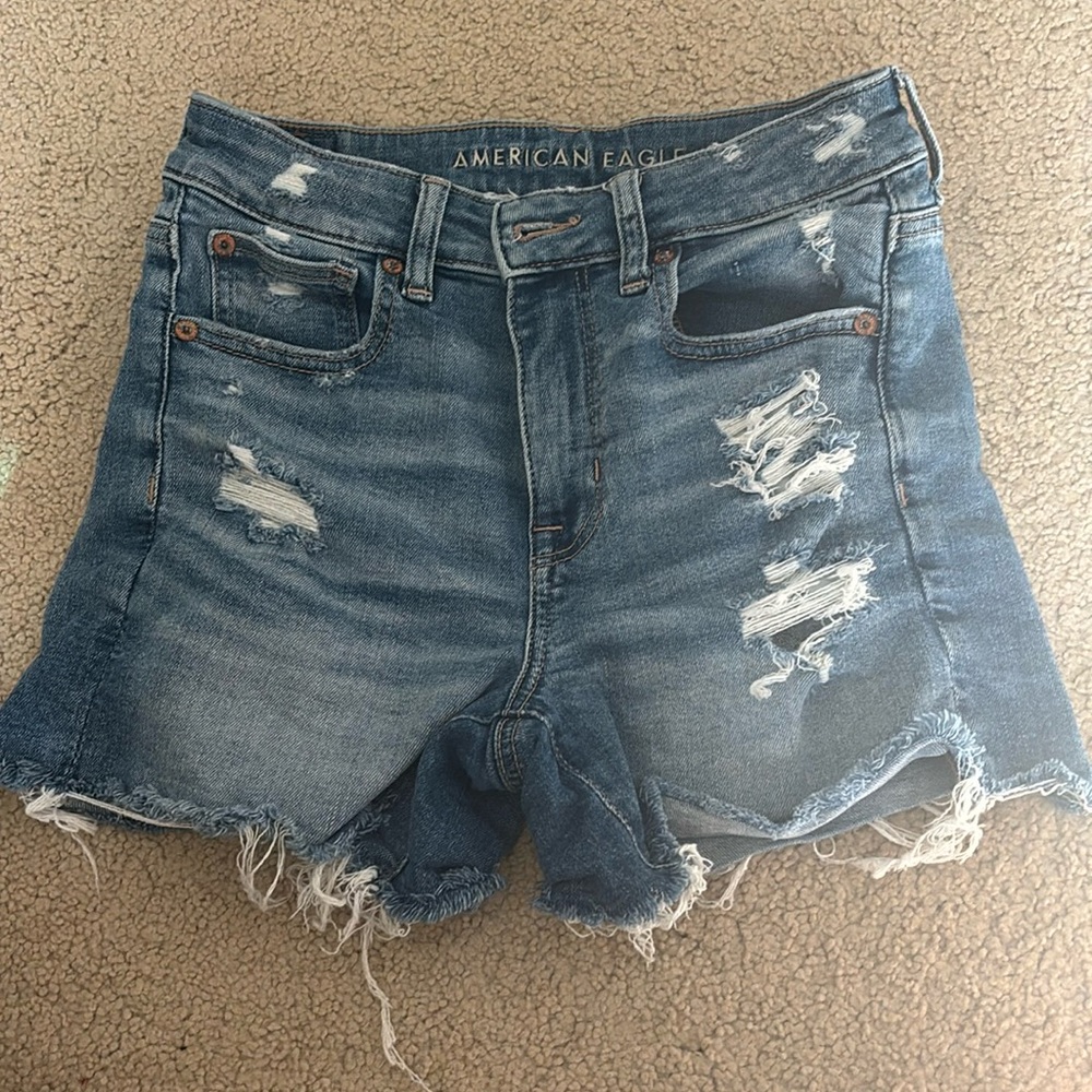 American Eagle super stretch ripped jean shorts